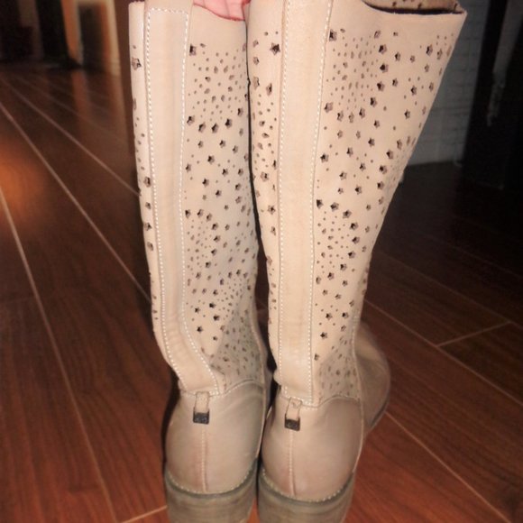 Rud by Rudsak star cut outs tall tan / taupe boots - Picture 7 of 9